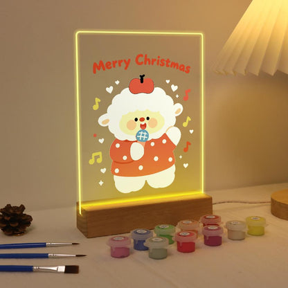 Caroling Sheep with a Microphone paint by numbers light-up sign – image 4