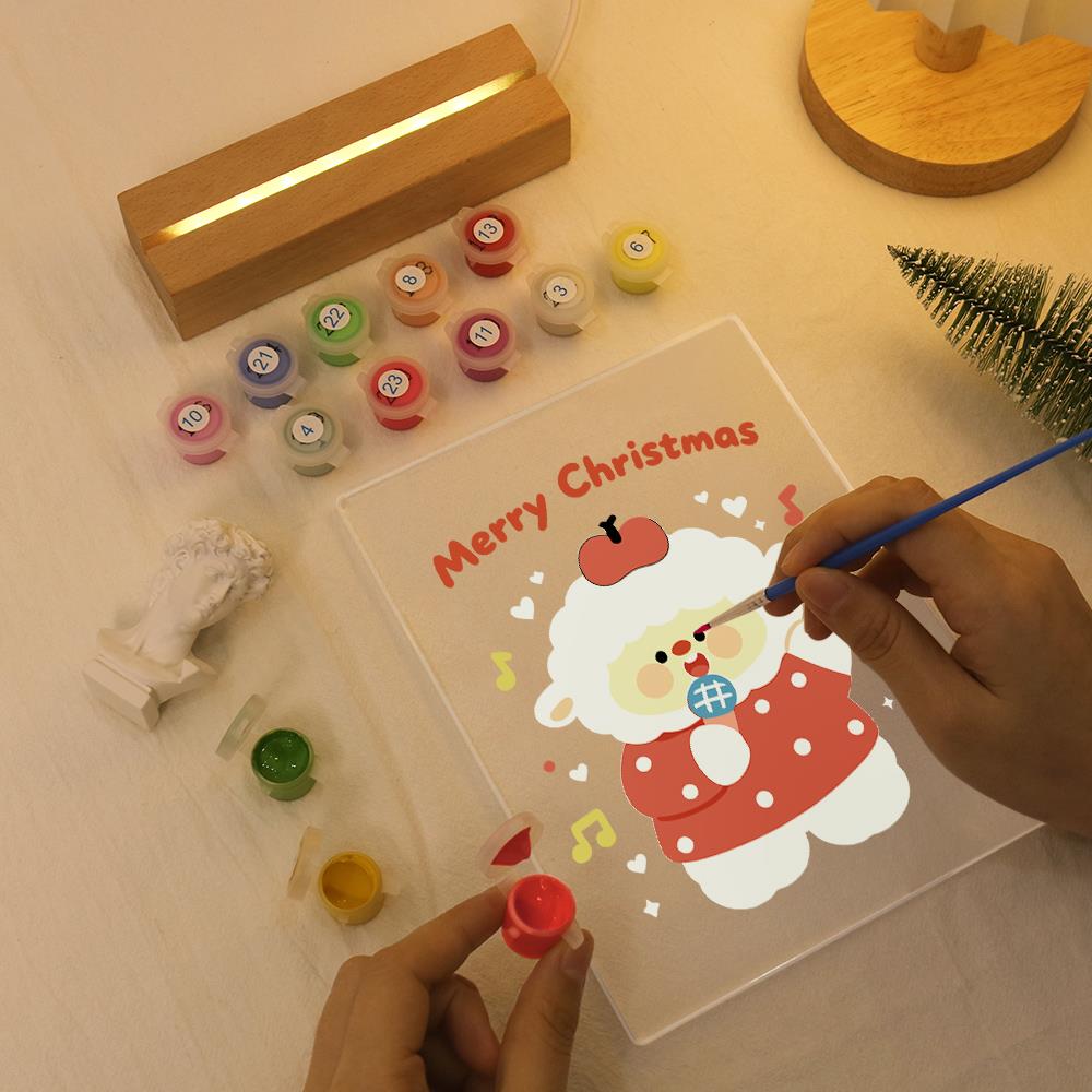 Caroling Sheep with a Microphone paint by numbers light-up sign – image 7