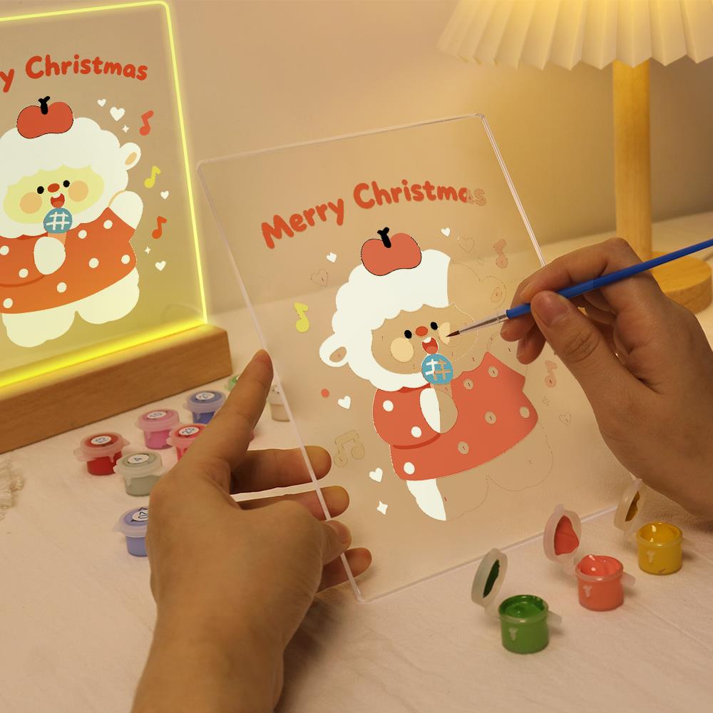 Caroling Sheep with a Microphone paint by numbers light-up sign – image 9