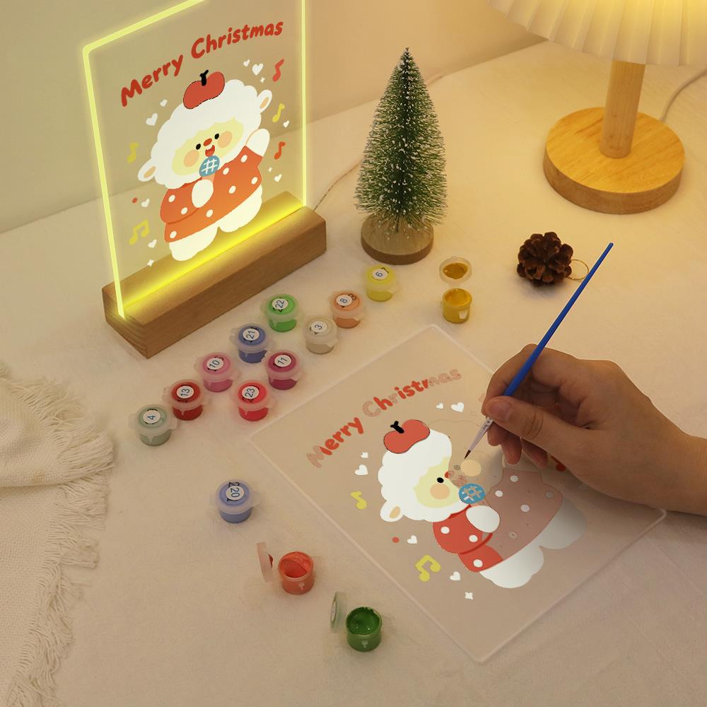 Caroling Sheep with a Microphone paint by numbers light-up sign – image 10