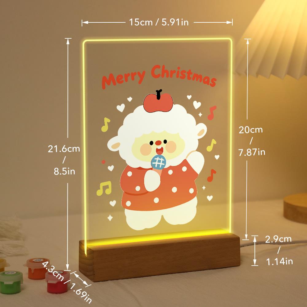 Caroling Sheep with a Microphone paint by numbers light-up sign – image 21
