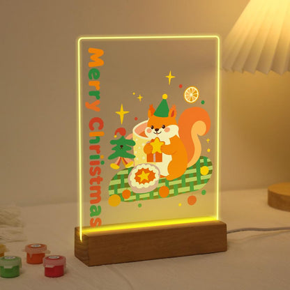 Elf Hat Squirrel with a Star paint by numbers light-up sign – image 3