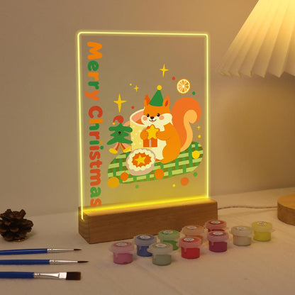 Elf Hat Squirrel with a Star paint by numbers light-up sign – image 4