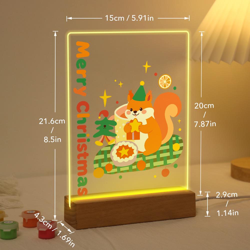 Elf Hat Squirrel with a Star paint by numbers light-up sign – image 21