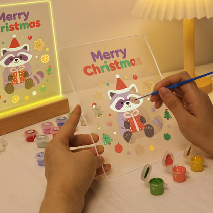 Raccoon with a Gift and Cookies paint by numbers light-up sign – image 9
