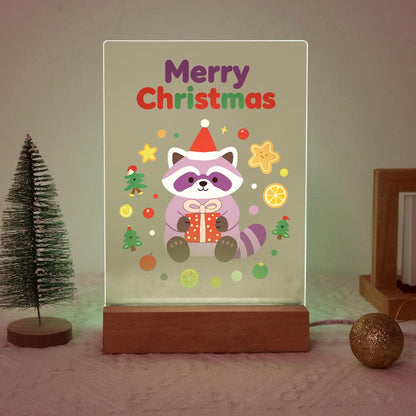 Raccoon with a Gift and Cookies paint by numbers light-up sign – image 11