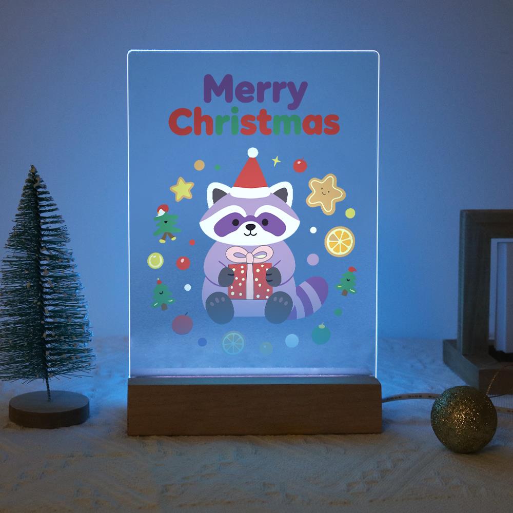 Raccoon with a Gift and Cookies paint by numbers light-up sign – image 16