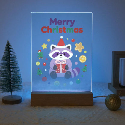 Raccoon with a Gift and Cookies paint by numbers light-up sign – image 16
