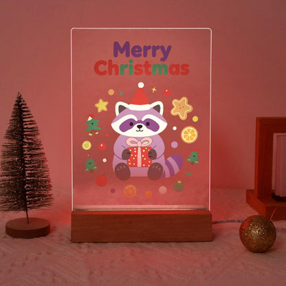 Raccoon with a Gift and Cookies paint by numbers light-up sign – image 17