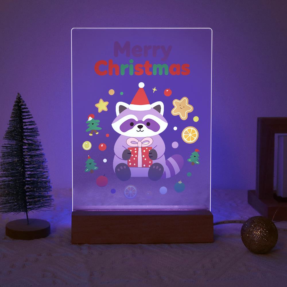 Raccoon with a Gift and Cookies paint by numbers light-up sign – image 18