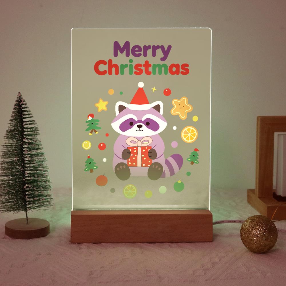 Raccoon with a Gift and Cookies paint by numbers light-up sign – image 20