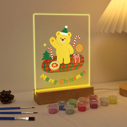 Elf Hat Bear's Holiday Picnic paint by numbers light-up sign – image 4