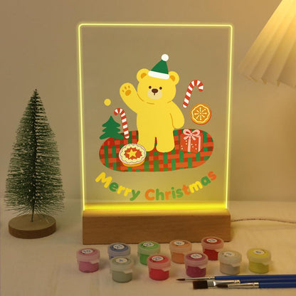 Elf Hat Bear's Holiday Picnic paint by numbers light-up sign – image 5