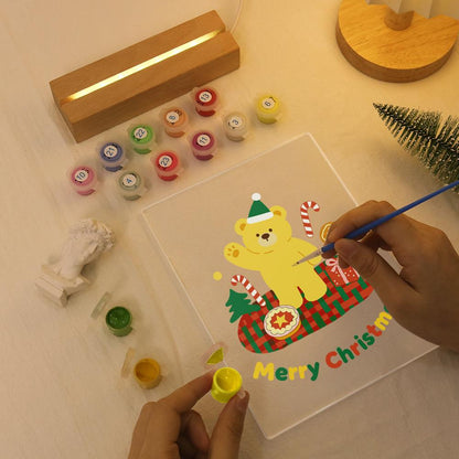 Elf Hat Bear's Holiday Picnic paint by numbers light-up sign – image 7