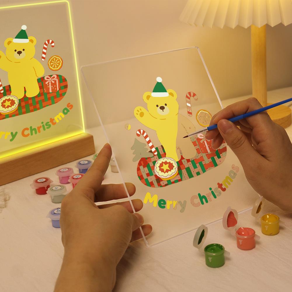 Elf Hat Bear's Holiday Picnic paint by numbers light-up sign – image 9