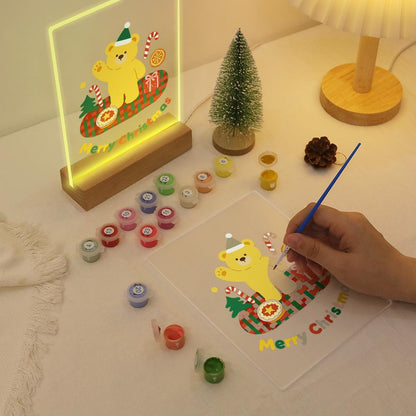 Elf Hat Bear's Holiday Picnic paint by numbers light-up sign – image 10