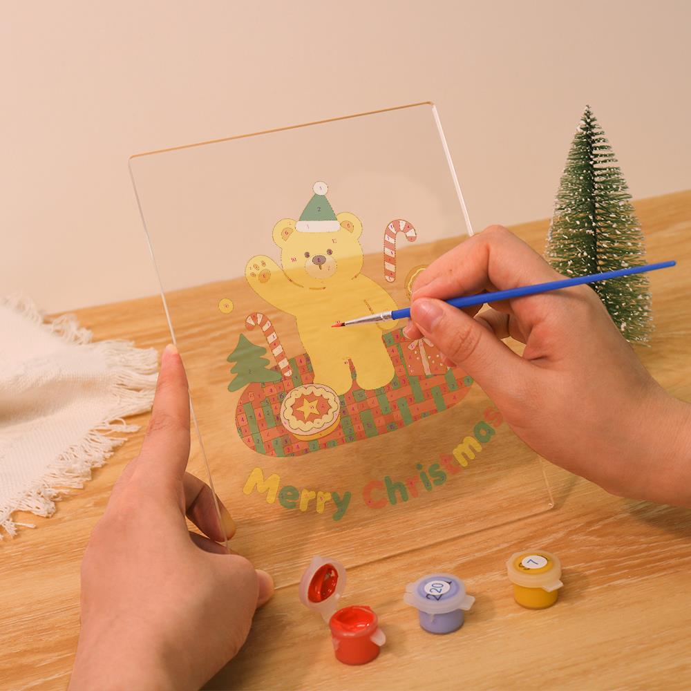 Elf Hat Bear's Holiday Picnic paint by numbers light-up sign – image 11