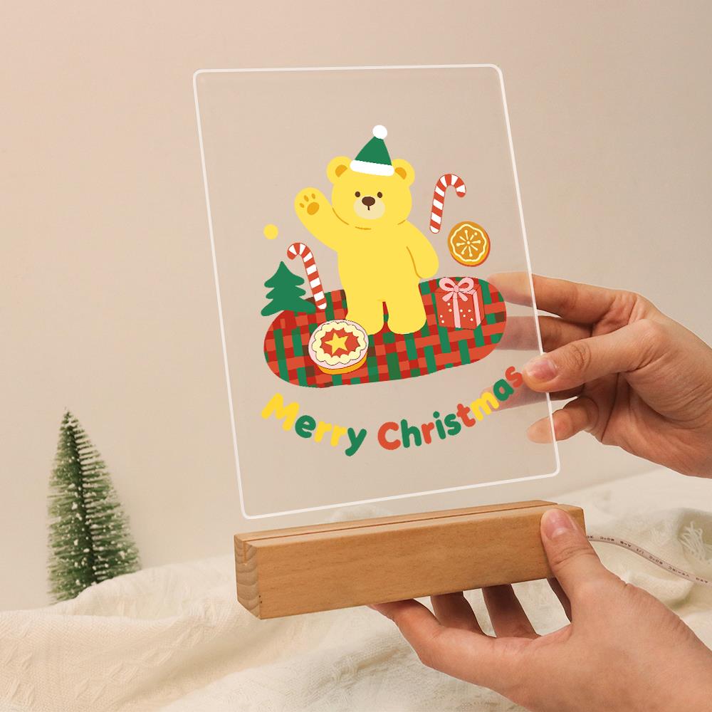 Elf Hat Bear's Holiday Picnic paint by numbers light-up sign – image 13