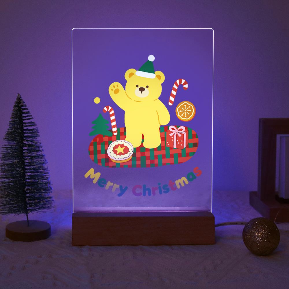 Elf Hat Bear's Holiday Picnic paint by numbers light-up sign – image 18
