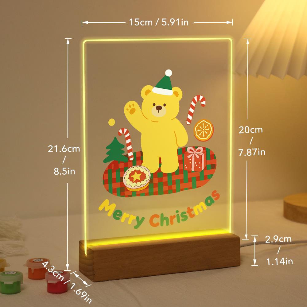 Elf Hat Bear's Holiday Picnic paint by numbers light-up sign – image 21