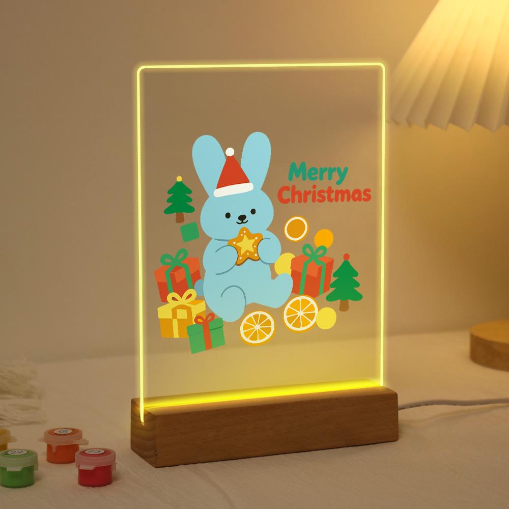 Blue Bunny with Gifts and Oranges paint by numbers light-up sign – image 3
