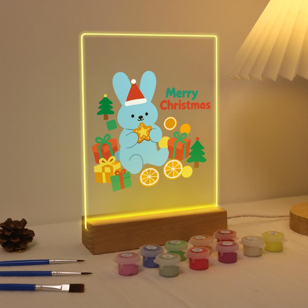 Blue Bunny with Gifts and Oranges paint by numbers light-up sign – image 4