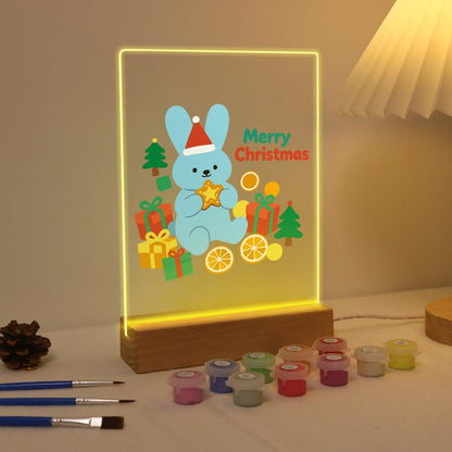 Blue Bunny with Gifts and Oranges paint by numbers light-up sign – image 4