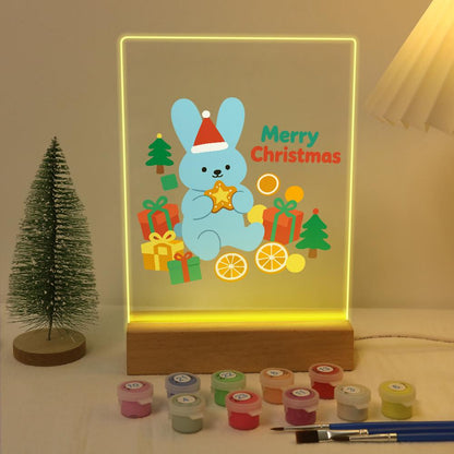 Blue Bunny with Gifts and Oranges paint by numbers light-up sign – image 5