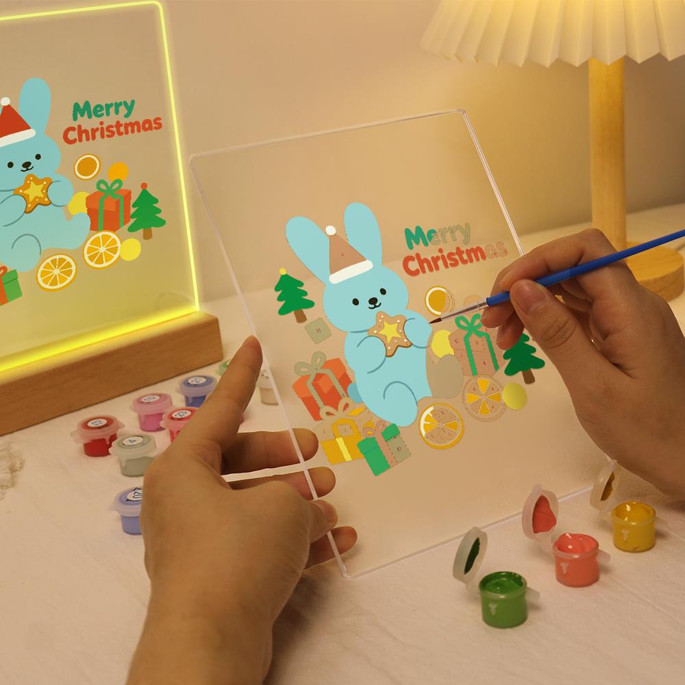 Blue Bunny with Gifts and Oranges paint by numbers light-up sign – image 9