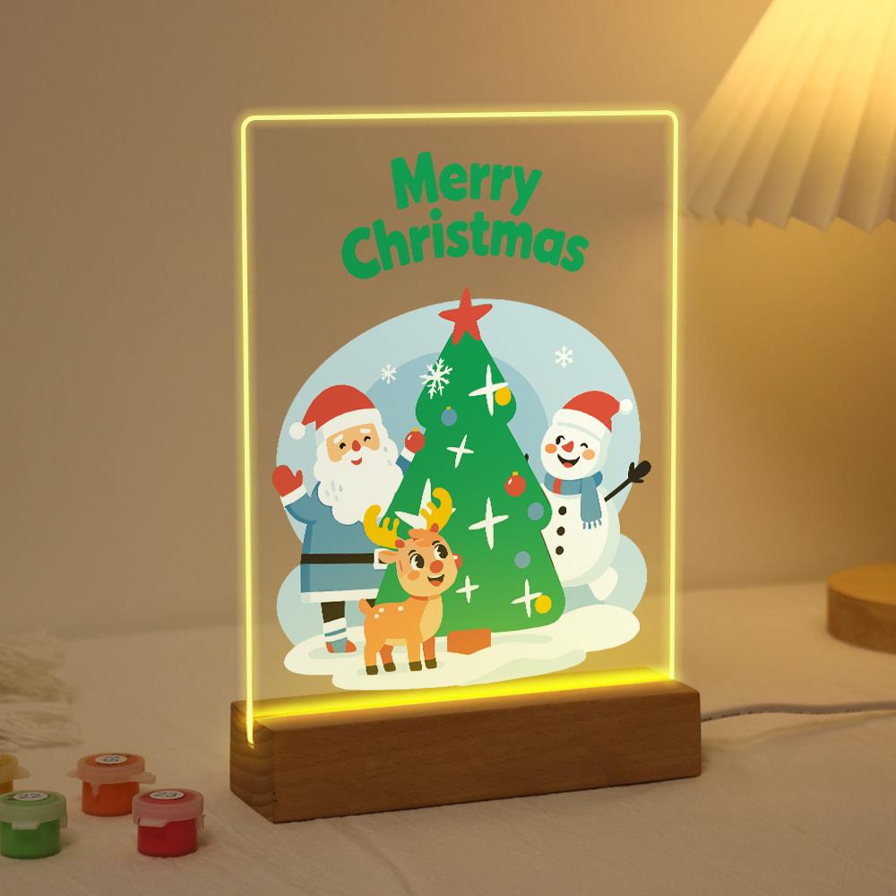 Santa, Snowman and Reindeer Trio paint by numbers light-up sign – image 3