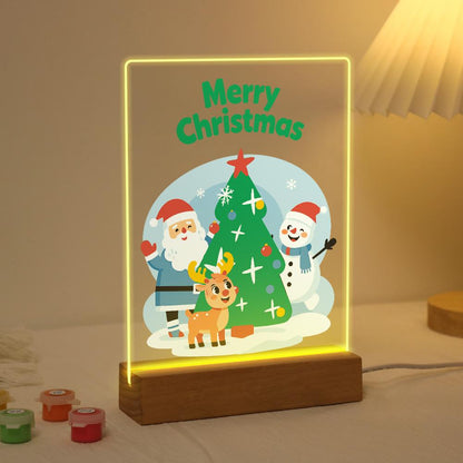 Santa, Snowman and Reindeer Trio paint by numbers light-up sign – image 3