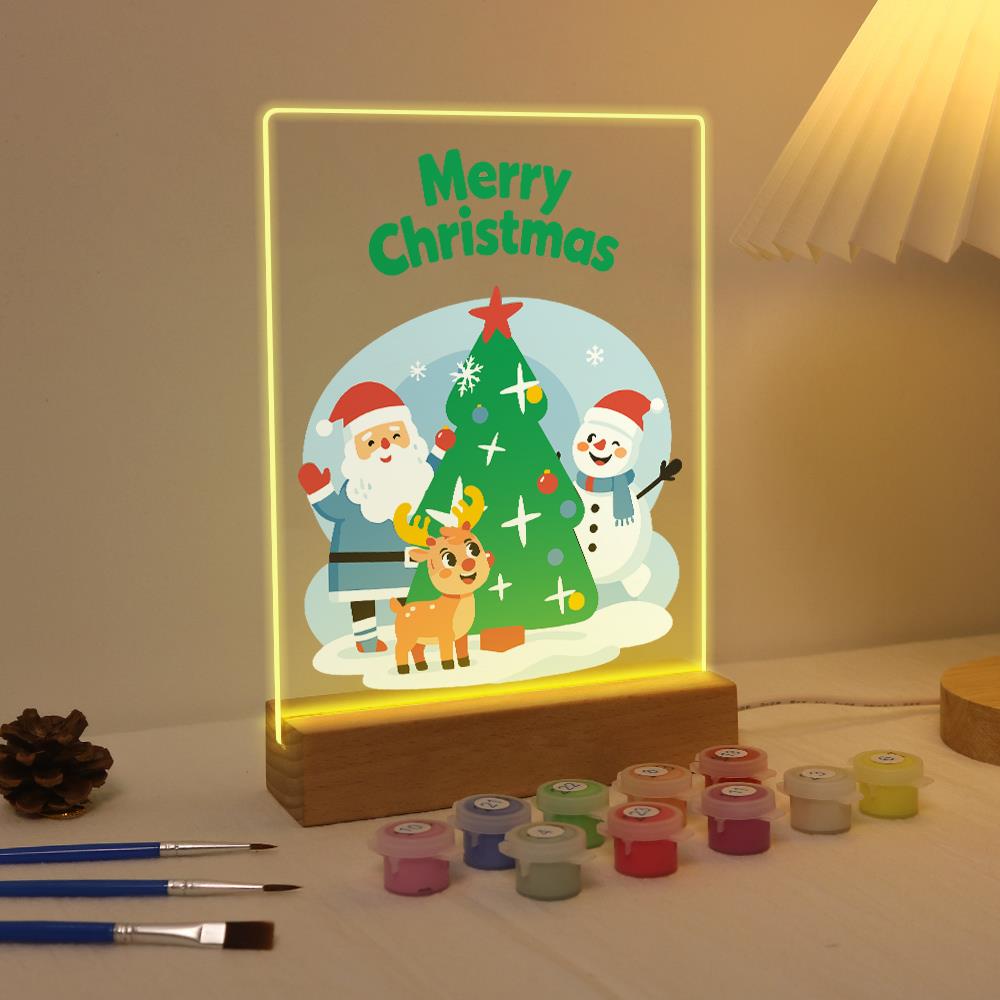Santa, Snowman and Reindeer Trio paint by numbers light-up sign – image 4