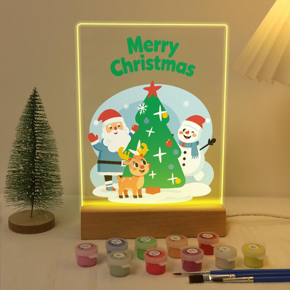 Santa, Snowman and Reindeer Trio paint by numbers light-up sign – image 5