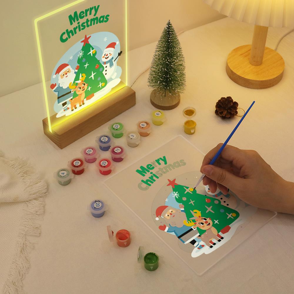 Santa, Snowman and Reindeer Trio paint by numbers light-up sign – image 10