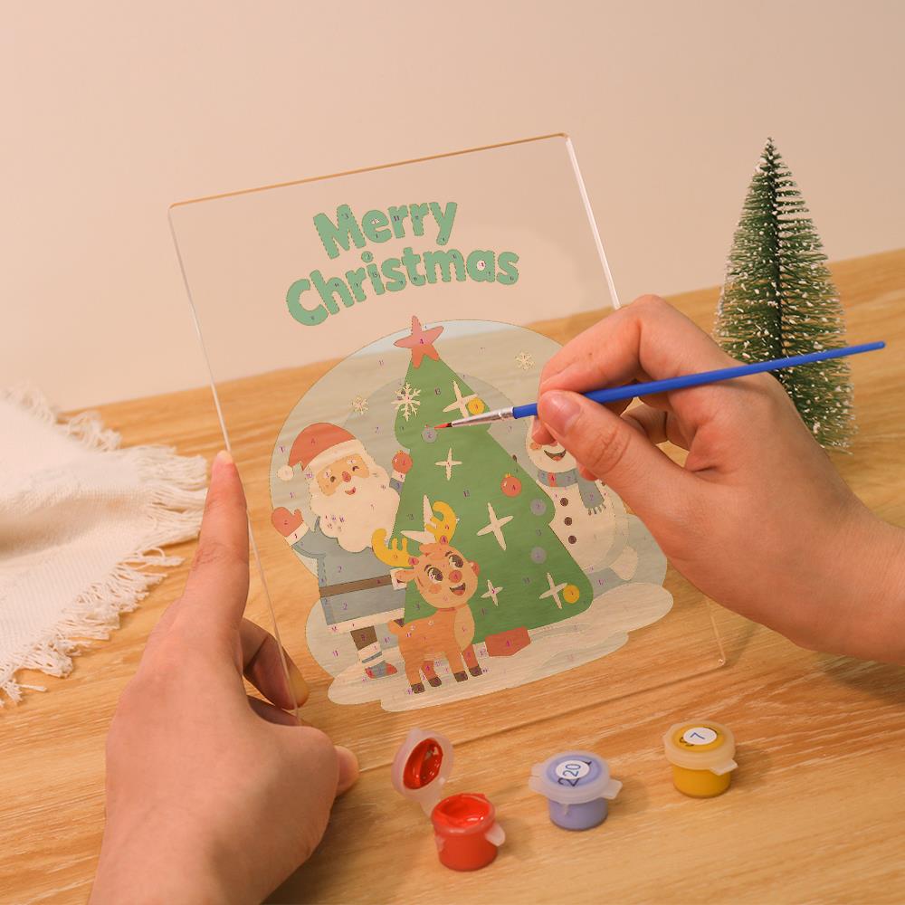 Santa, Snowman and Reindeer Trio paint by numbers light-up sign – image 11