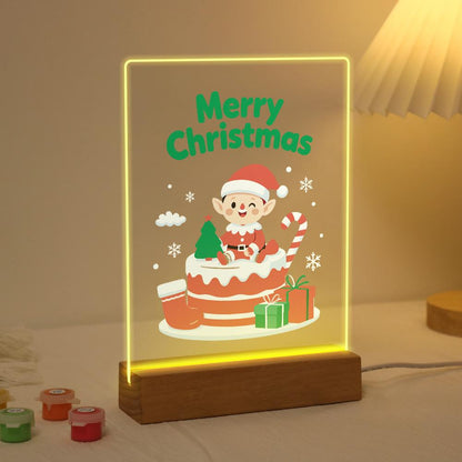 Elf Atop a Christmas Cake paint by numbers light-up sign – image 3