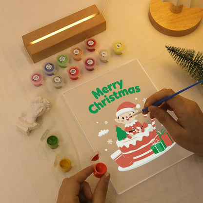 Elf Atop a Christmas Cake paint by numbers light-up sign – image 7