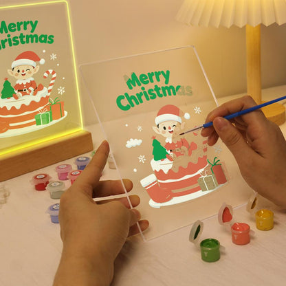 Elf Atop a Christmas Cake paint by numbers light-up sign – image 9