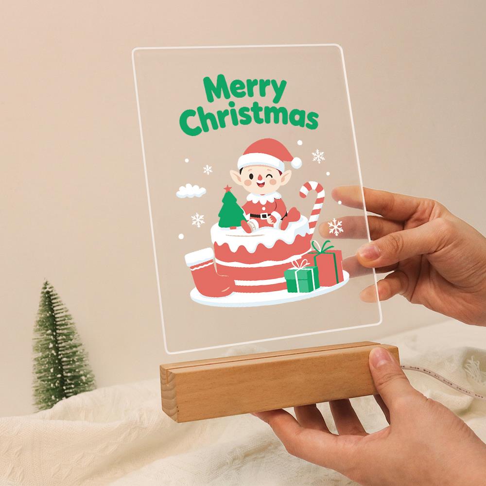 Elf Atop a Christmas Cake paint by numbers light-up sign – image 13
