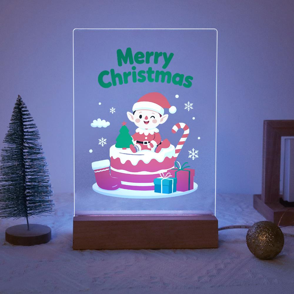 Elf Atop a Christmas Cake paint by numbers light-up sign – image 14