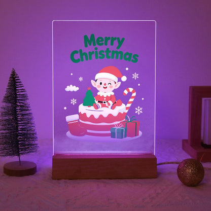 Elf Atop a Christmas Cake paint by numbers light-up sign – image 15