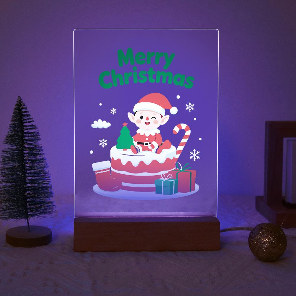 Elf Atop a Christmas Cake paint by numbers light-up sign – image 18