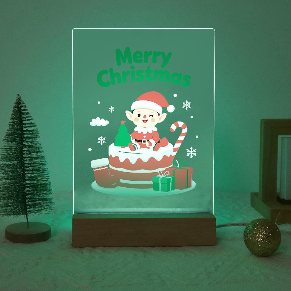 Elf Atop a Christmas Cake paint by numbers light-up sign – image 19