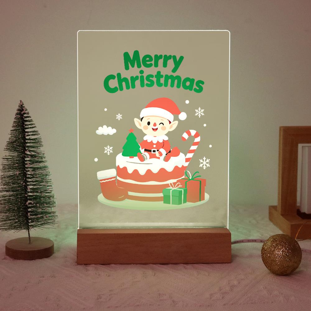 Elf Atop a Christmas Cake paint by numbers light-up sign – image 20
