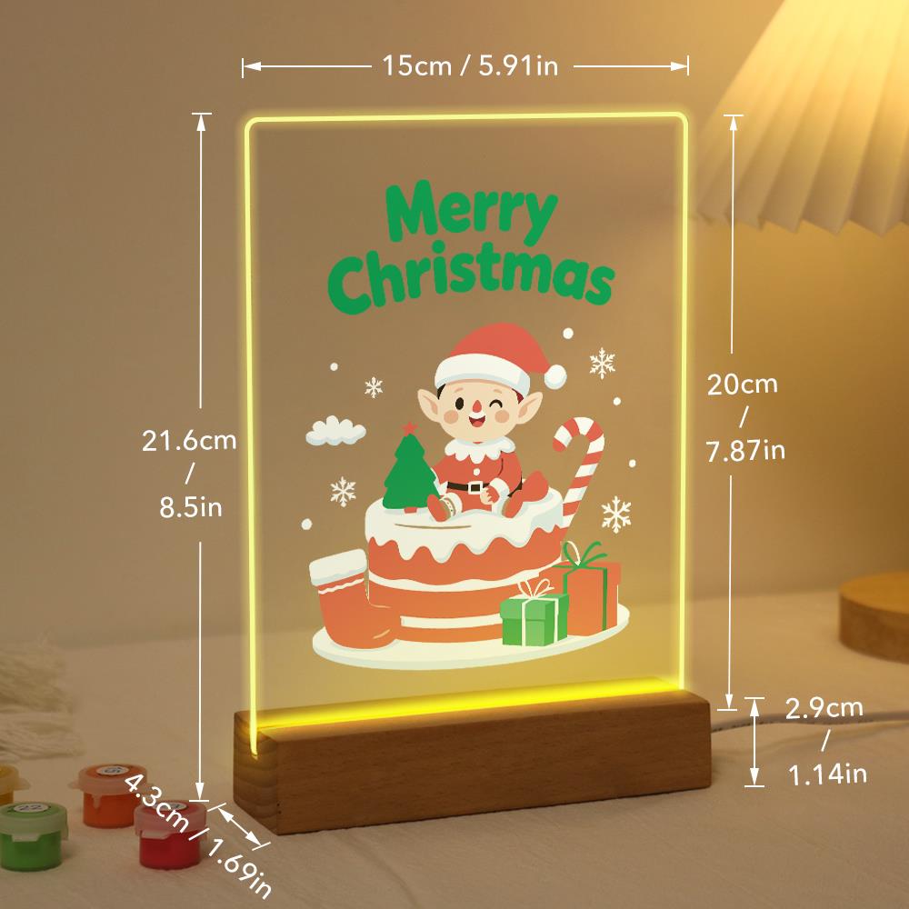 Elf Atop a Christmas Cake paint by numbers light-up sign – image 21