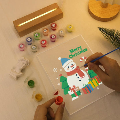 Snowman with a Candy Cane Staff paint by numbers light-up sign – image 7