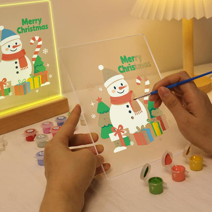 Snowman with a Candy Cane Staff paint by numbers light-up sign – image 9