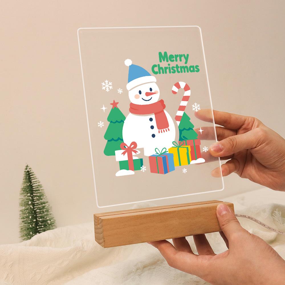 Snowman with a Candy Cane Staff paint by numbers light-up sign – image 13