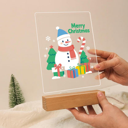 Snowman with a Candy Cane Staff paint by numbers light-up sign – image 13