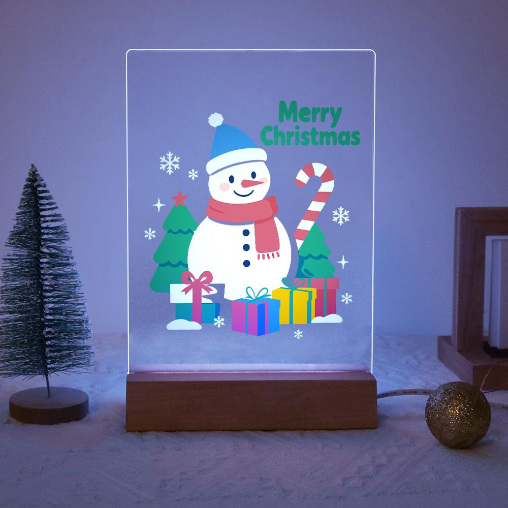 Snowman with a Candy Cane Staff paint by numbers light-up sign – image 14